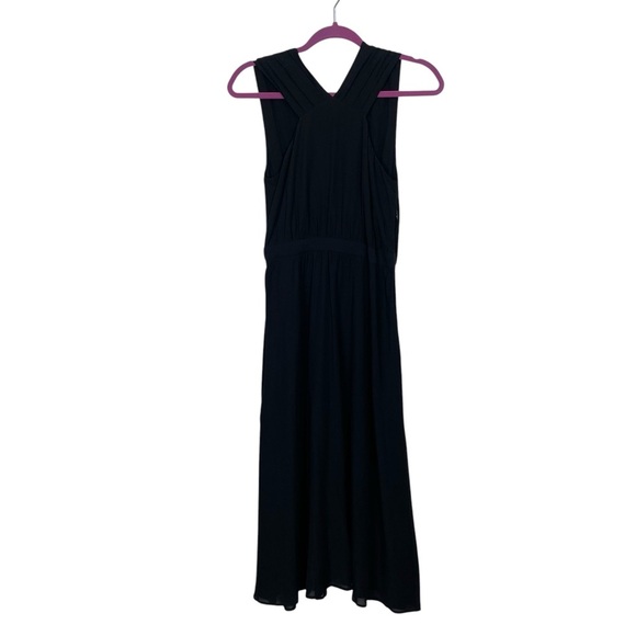 & Other Stories NEW Black Sleeveless High Neck Tie Waist Open Back Midi Dress - Picture 9 of 13